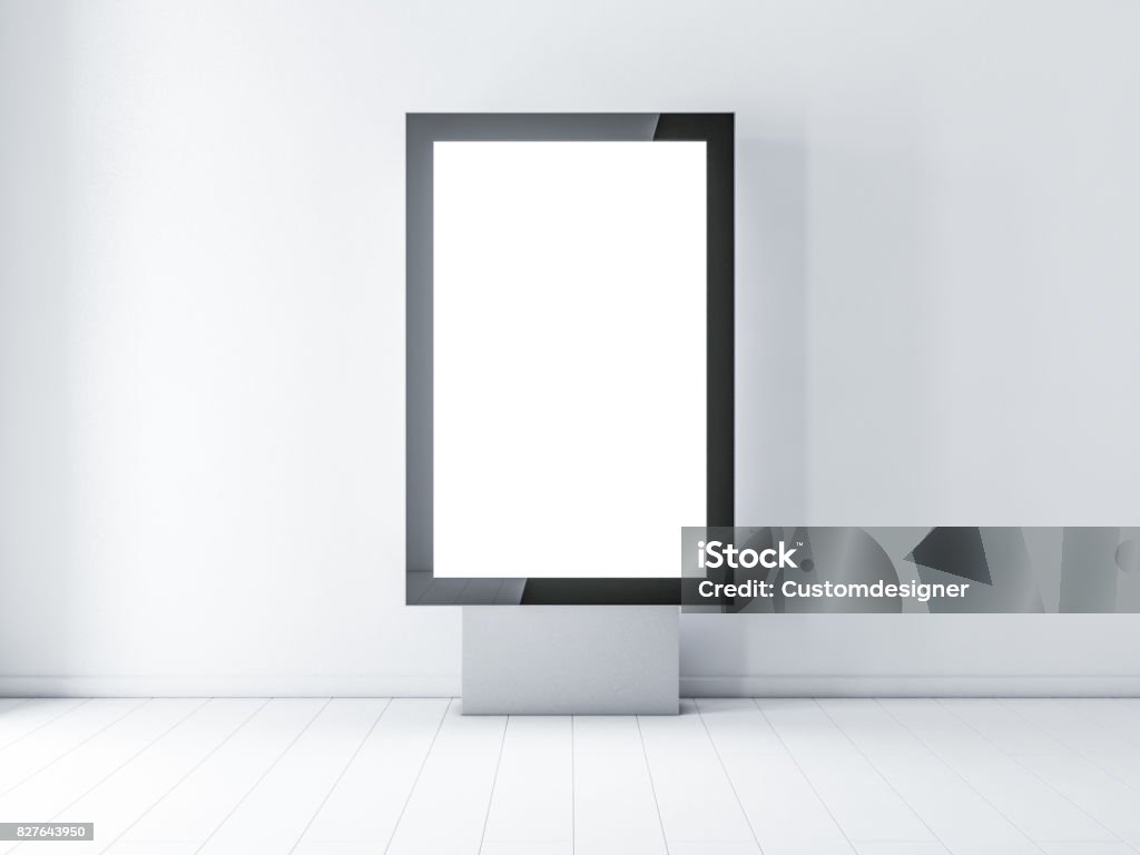 Black modern lightbox, advertising street stand Black modern lightbox, advertising street stand, 3d rendering Lightbox Stock Photo