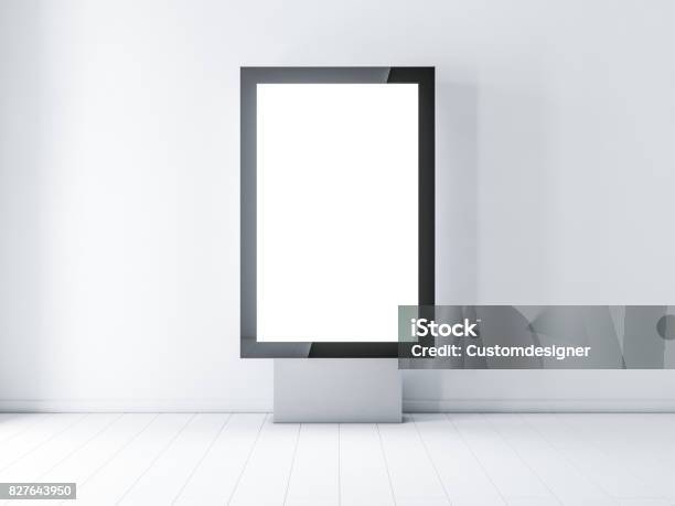 Black Modern Lightbox Advertising Street Stand Stock Photo - Download Image Now - Lightbox, Advertisement, Marketing