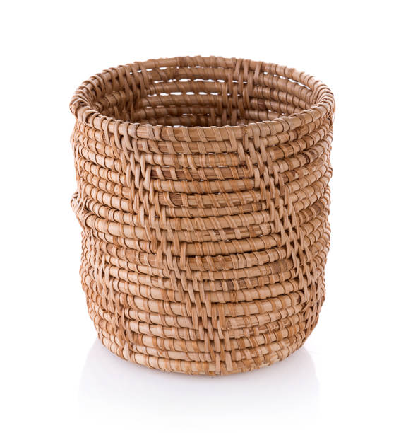 istock vintage weave wicker basket isolated on white background 827647556