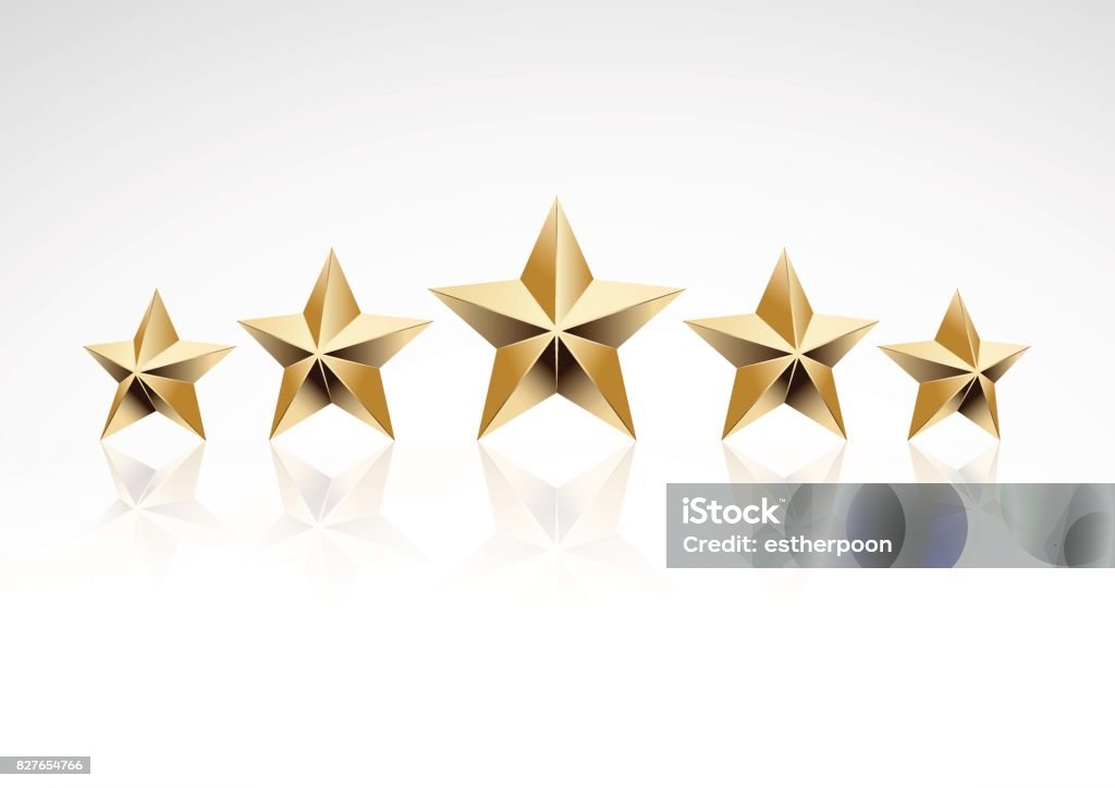 Five golden stars Celebrities stock vector