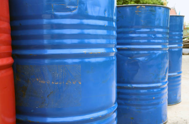 istock Empty tank of 200 liter fuel. 827654876