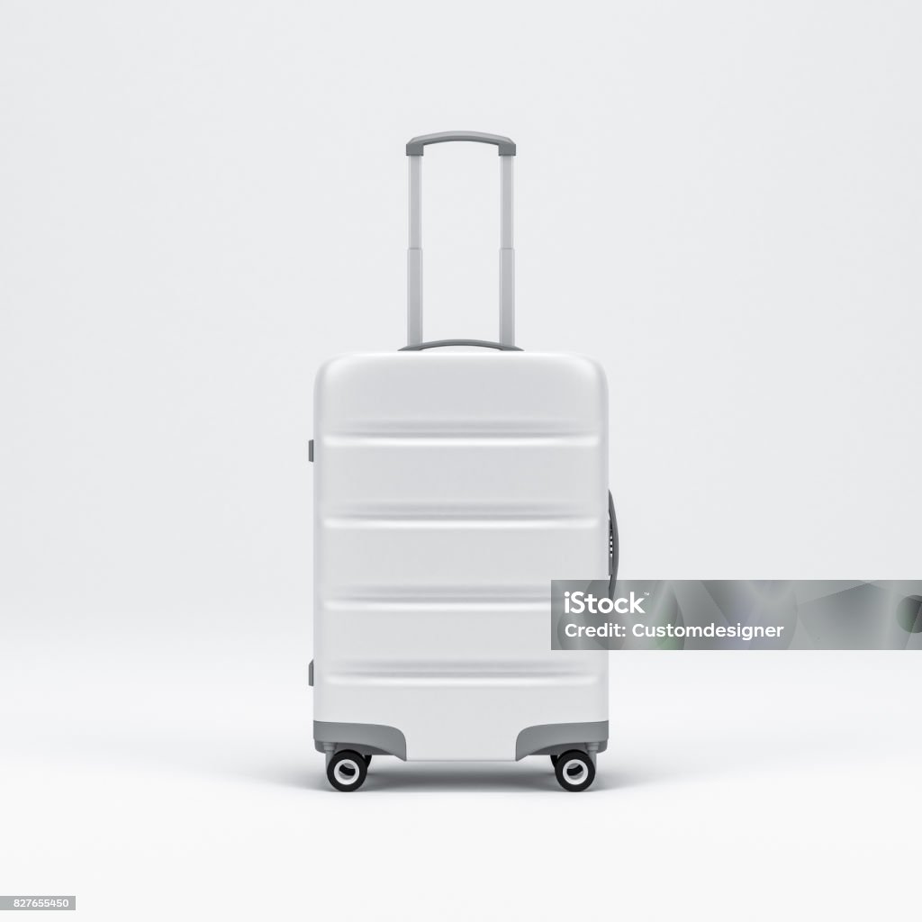 White Luggage mockup, Suitcase, baggage White Luggage mockup, Suitcase, baggage, 3d rendering Suitcase Stock Photo