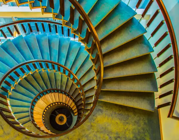 Photo of Blue Spiral Staircase