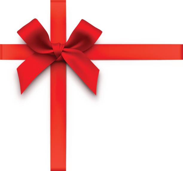 roten geschenk-schleife mit bändern - ribbon red bow christmas stock-grafiken, -clipart, -cartoons und -symbole