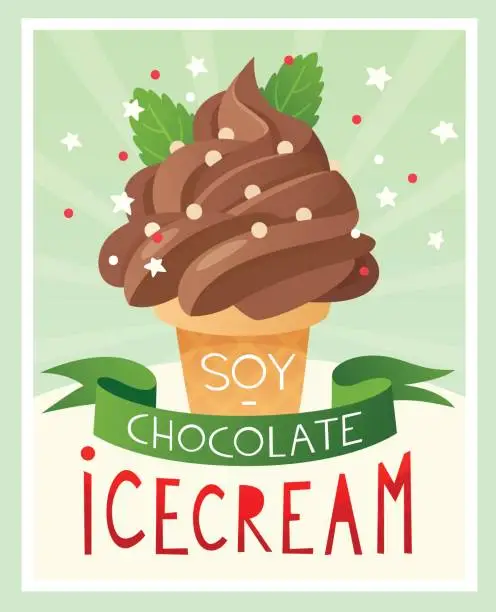 Vector illustration of Chocolate ice cream