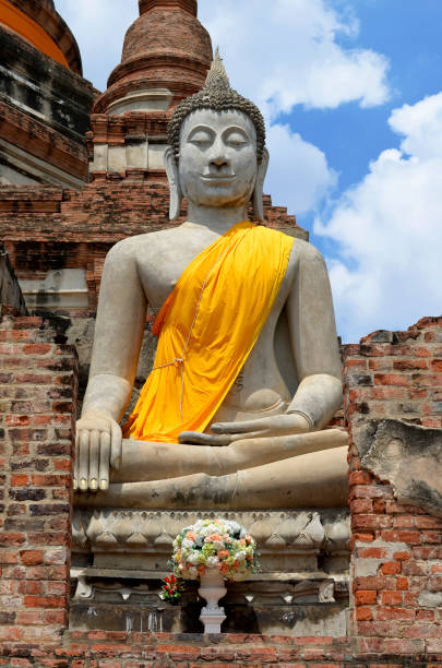 istock Buddha statue at Wat Yai Chai Mongkhon in Ayutthaya 827667298