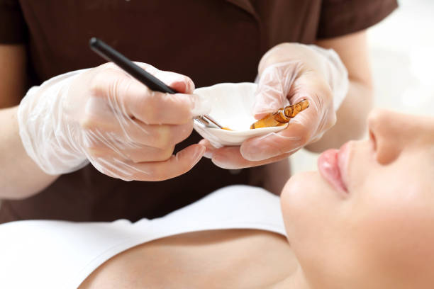 istock Chemical peeling, exfoliating treatment. 827667828