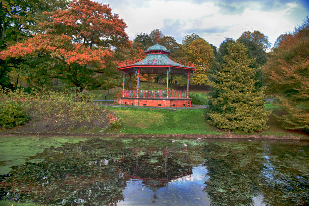 istock Autumn colors on public park 827681366