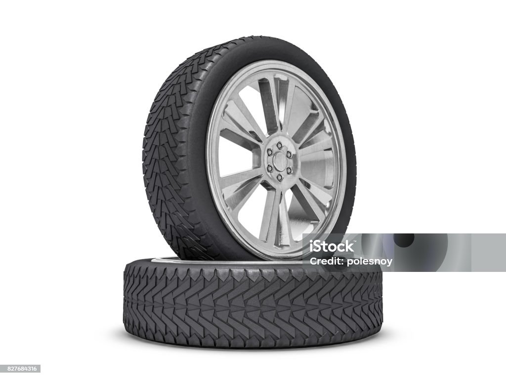 Winter einstellen Reifen mit harten Protektor 3D-Rendering - Lizenzfrei Tyre Stock-Foto