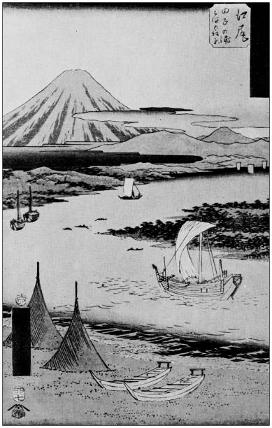 istock Antique Japanese Illustration: Yedo landscape by Hiroshige II 827684698