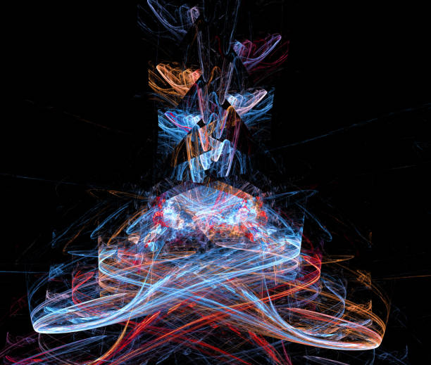 istock Abstract illustration of a fractal pattern on black background 827687342