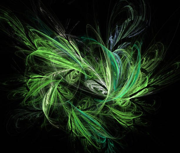 istock Abstract illustration of a fractal pattern on black background 827687436