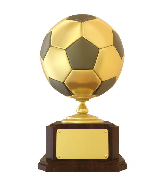 istock Golden Soccer Ball Trophy Isolated 827688000