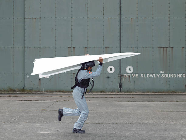 fighter pilot testing plane  paper airplane photos stock pictures, royalty-free photos & images