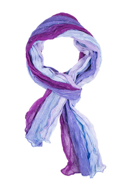 istock Lilac silk scarf isolated on white background. 827706142