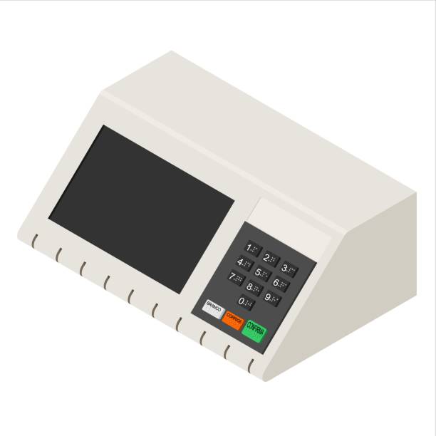illustrations, cliparts, dessins animés et icônes de illustration vectorielle de machine à voter brésilien isolée sur fond blanc - culture brésilienne