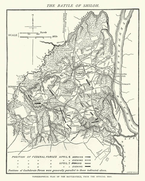 istock American Civil War, Map of Battle of Shiloh 827709068