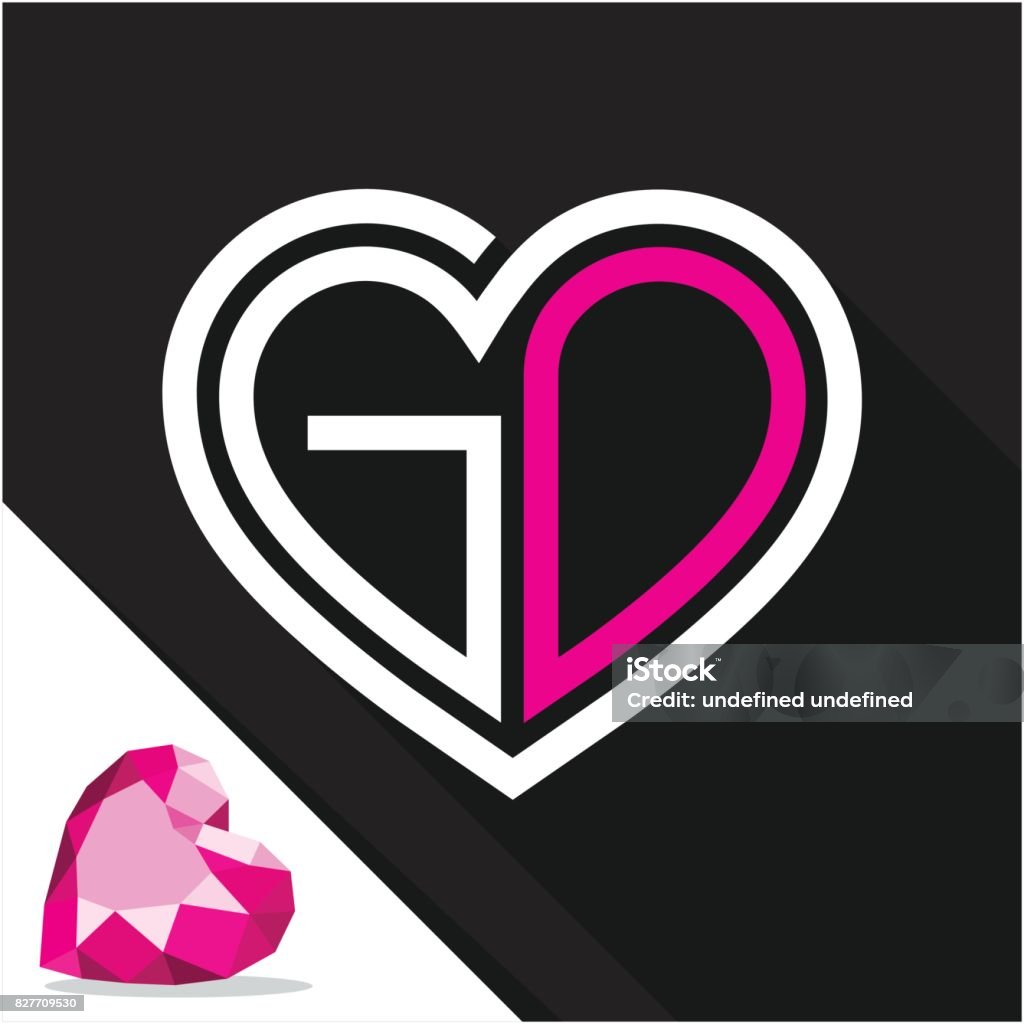 Icon Logo Heart Shape With Combination Of Initials Letter G D ...