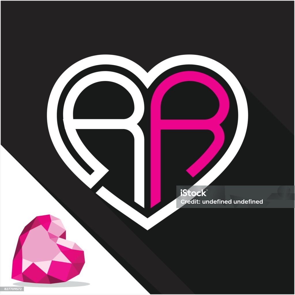 Icon Logo Heart Shape With Combination Of Initials Letter R R ...