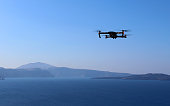 Drone Filming View of Santorni Island