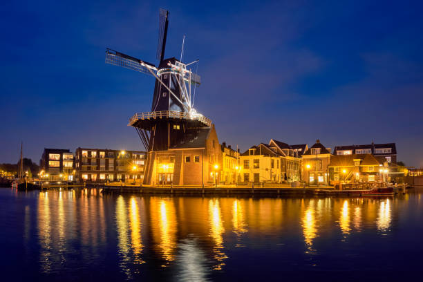 istock Harlem landmark windmill De Adriaan on Spaarne river. Harlem, 827747522