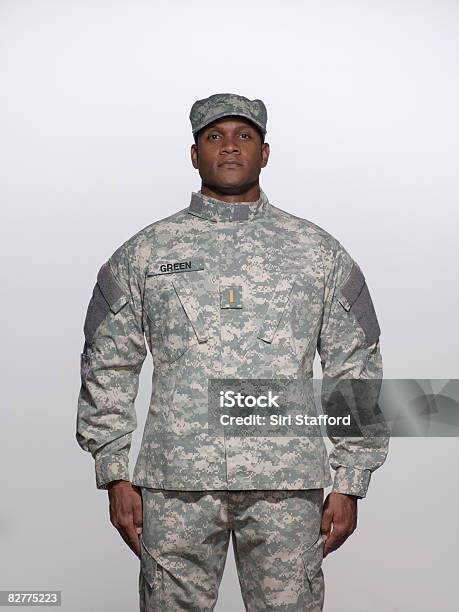 Man In Military Uniform Stock Photo - Download Image Now - Army Soldier, Military, Black People