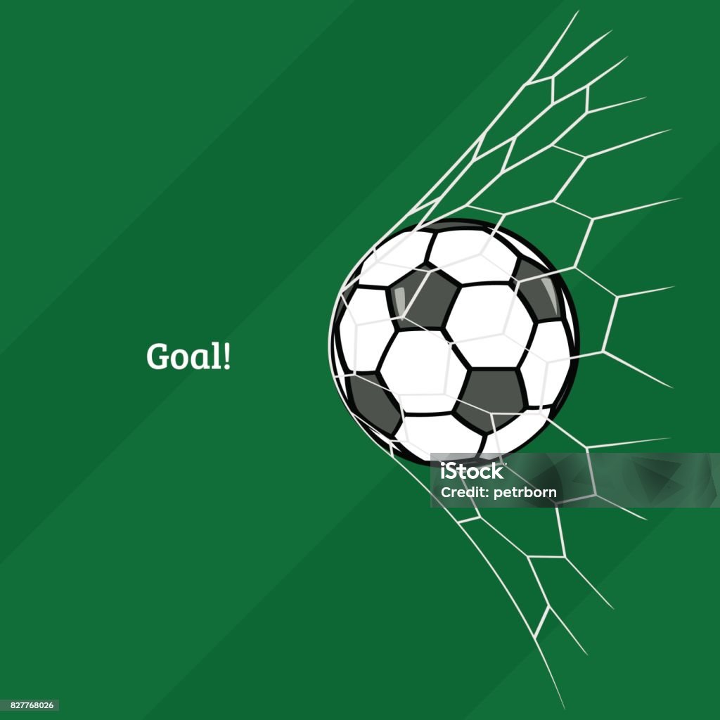 Soccer ball in net. Football. Flat style. Vector illustration. Netting stock vector