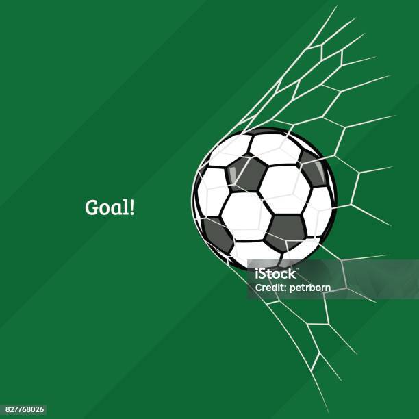 Soccer Ball In Net Stock Illustration - Download Image Now - Netting, Net - Sports Equipment, Sports Ball