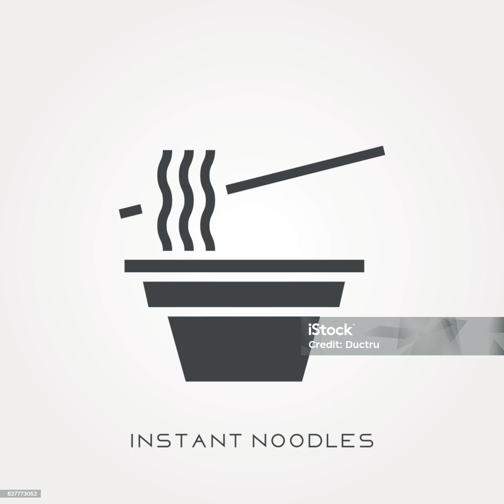 Mie Instan Ikon Siluet Ilustrasi Stok - Unduh Gambar Sekarang - Asia