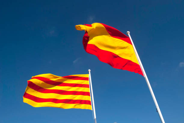 istock Spanish Flag and Cuatribarra Flag 827777010