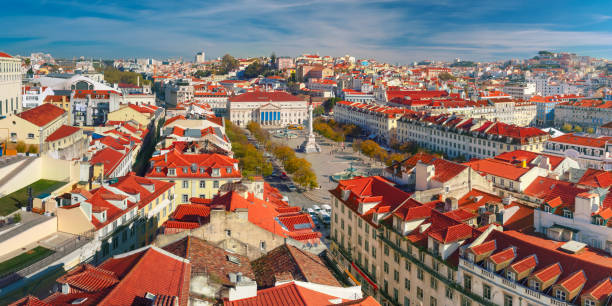 istock Rossio square with wavy pattern, Lisbon, Portugal 827778178