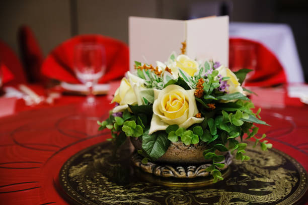 istock Banquet table decoration setup at a Hong Kong restaurant 827781190