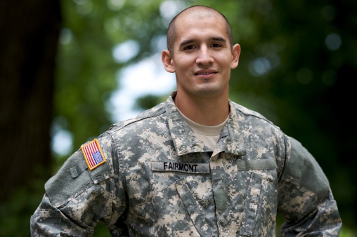 Portrait of Soldier in Uniform  photo