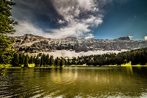 Emerald Lake in Hyalite Canyon, near Bozeman, Montana.