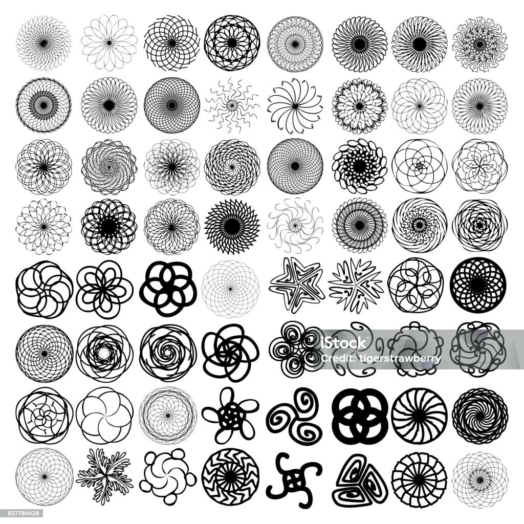 Tập Hợp Các Yếu Tố Thiết Kế Đồ Họa Đối Xứng Các Biểu Tượng Vẽ Tay ...