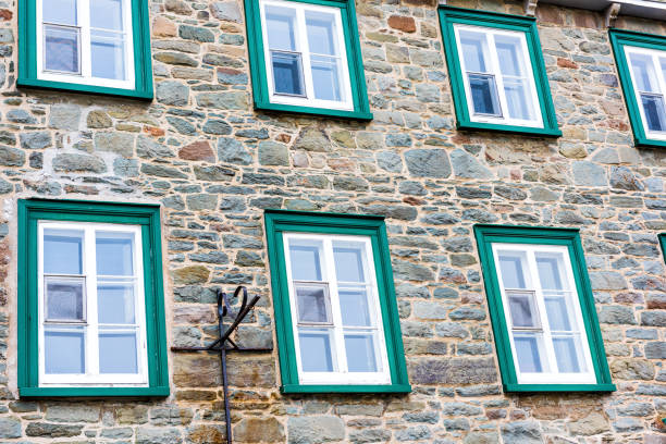 Architectural detail from old stone house in small town Foca, Izmir, Aegean Turkey