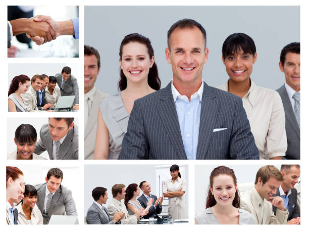 istock Collage of businesspeople in different situations 827788704