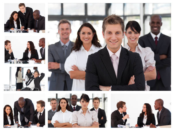 istock Collage of young businesspeople in different situations 827789086