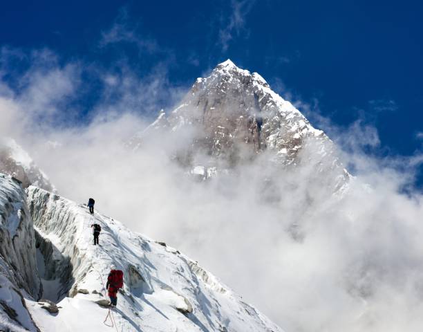 istock group of climbers on mountains montage to mount Lhotse 827791314
