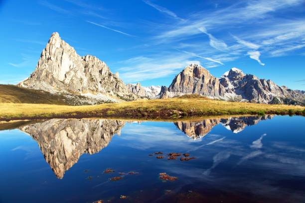 istock View from passo Giau, mountain lake, Dolomites mountains 827792408