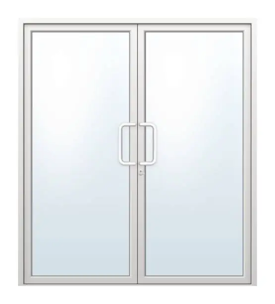 Vector illustration of aluminium door vector
