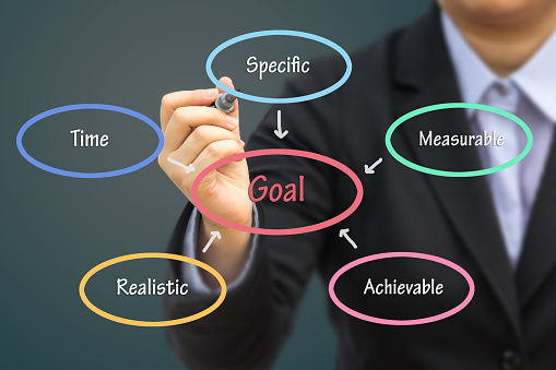 Businessman writing Goal concept. Can use for your business concept background.