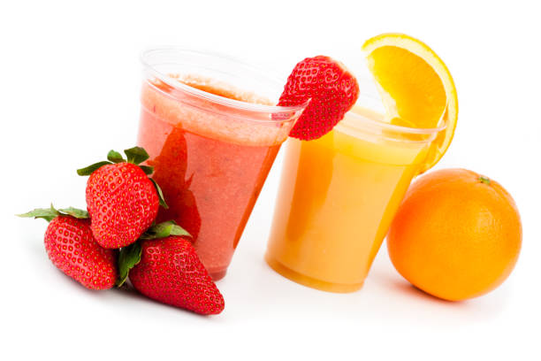 istock Strawberry smoothie and orange juice 827803518