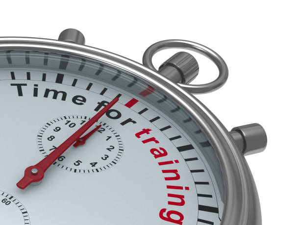 istock Time for training. Stopwatch on white background. Isolated 3D illustration 827810640