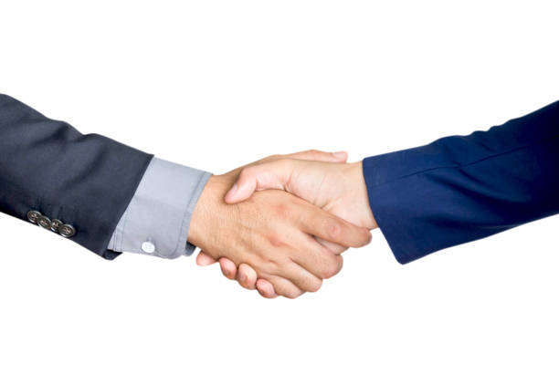 istock Business handshake isolated on white background 827818088