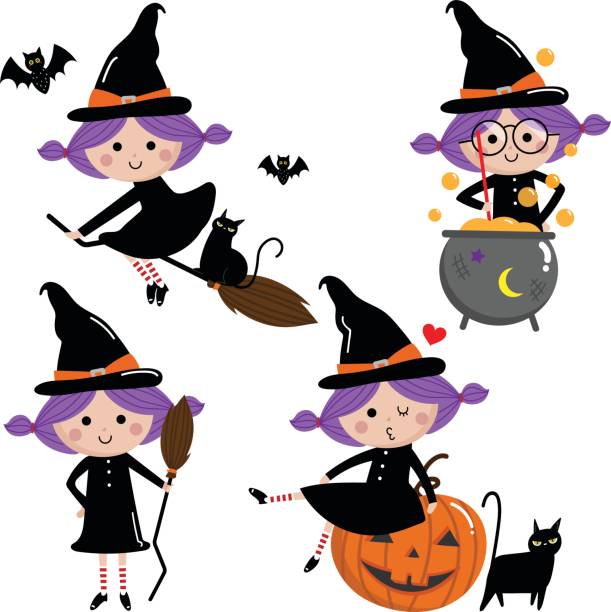 230+ Witch Flying Over The Moon Stock Illustrations, Royalty-Free ...