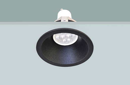 Downlight or Ceiling light Installed on a gray ceiling.