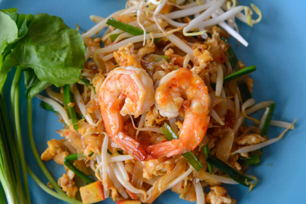 istock Pad Thai with shrimps or prawns, Thai Fried Noodles 827828908