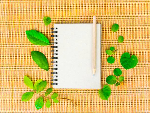 istock Notepad with pencil and dry leafon on wood board background. using wallpaper or background for education, business photo. Take note of the product for book with paper and concept, copy space. 827834200