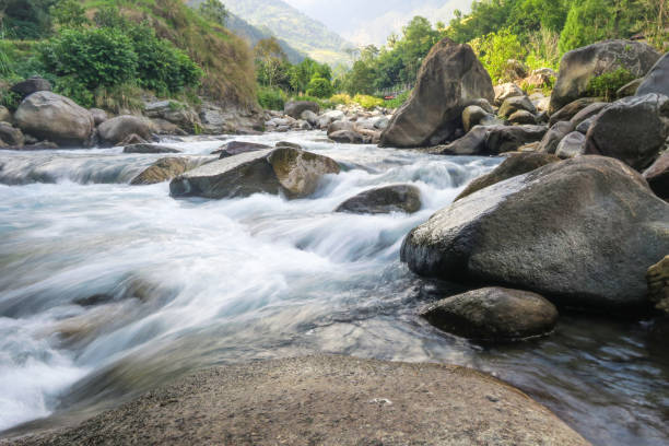 istock The river in Pokhara, trekking way in Nepal 827837522